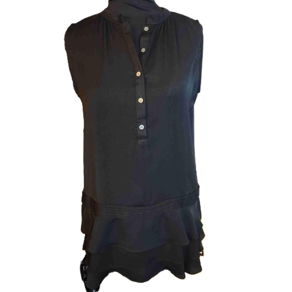 Banana Republic Black Ruffle Top Small